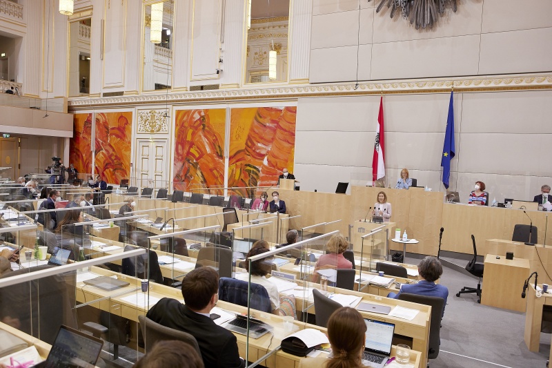 Am Rednerpult Abgeordnete zum EU-Parlament Claudia Gamon (NEOS)
