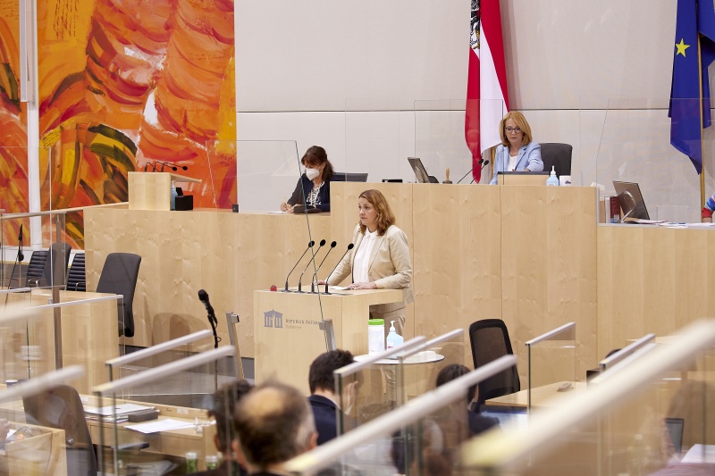 Am Rednerpult Nationalratsabgeordnete Dagmar Belakowitsch (FPÖ)