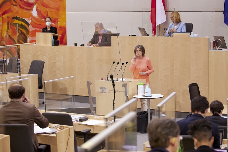 Am Rednerpult Nationalratsabgeordnete Andrea Kuntzl (SPÖ)