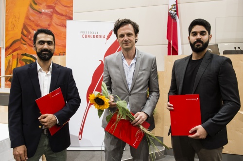 Preisträger der Kategorie Menschenrechte Emran Feroz, Robert Treichler, Sayed Jalal Shajjan