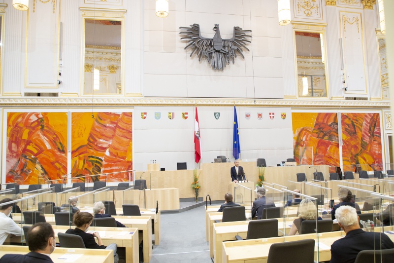 Dankesworte von August Reinisch, Mitglied der Schiedsinstanz für Naturalrestitution.