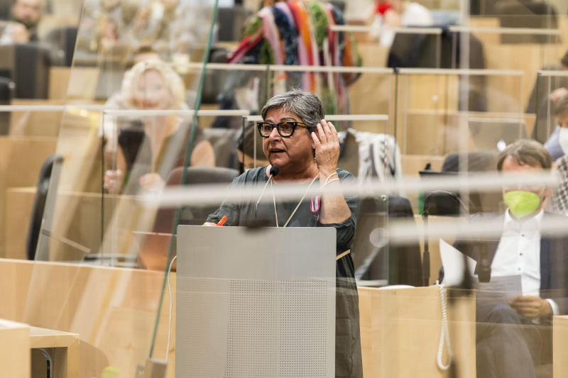 Aktuelle Fragestunde an den Finanzminister. Am Rednerpult: Nationalratsabgeordnete Nurten Yilmaz (SPÖ)