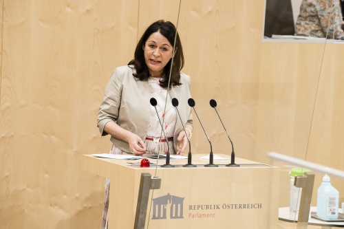 Am Rednerpult: Bundesrätin Elisabeth Mattersberger (ÖVP)