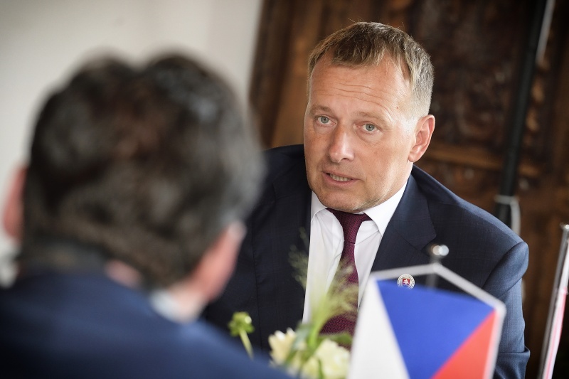 Pressegespräch, Präsident des slowakischen Nationalrates Boris Kollár