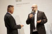 Eröffnungstalk von links: Markus Voglauer ORF Journalist mit Vizepräsident des BVRD.at Clemens Kaltenberger