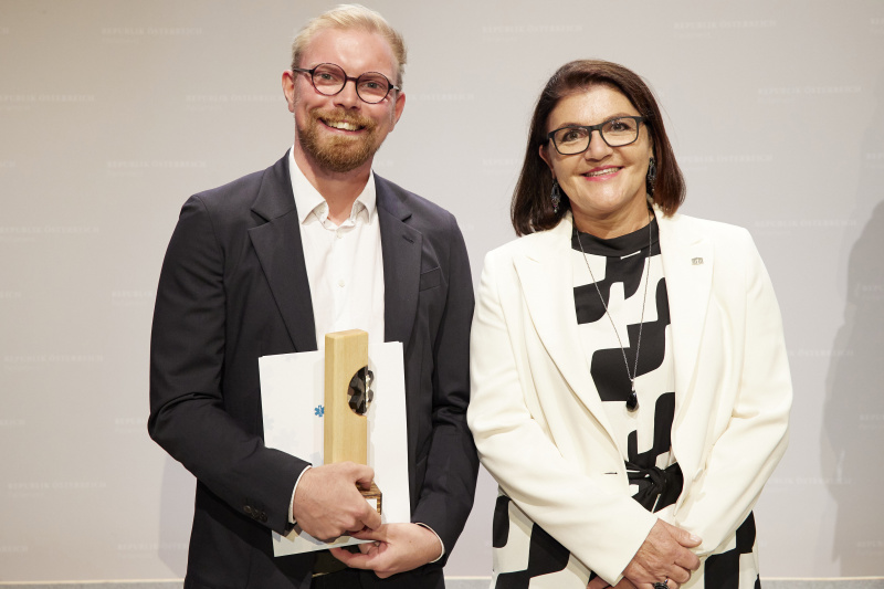 Von links: Christoph Grein ASBÖ Ebreichsdorf, Alexandra Tanda Medi Trans