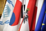 Fahnenfoto - IPU - Republik Korea - Österreich - Europäische Union