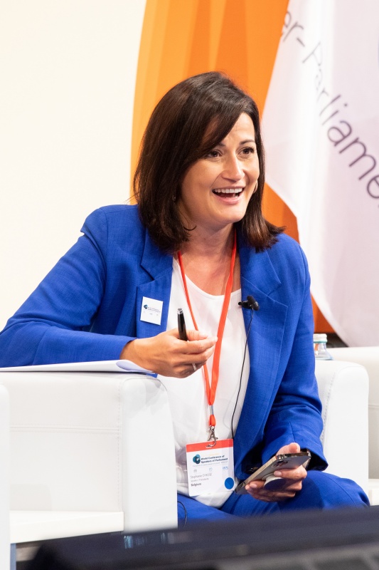 Ms. Stephanie D’Hose, the President of the Senate in Belgium. Session 1: Women in the pandemic: A tribute to everyday heroes. Motion 1