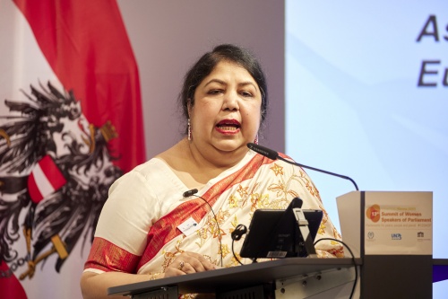 Ms. Shirin Sharmin Chaudhury, the Speaker of Parliament of Bangladesh- Session 2: Women in the post-pandemic recovery: Preserving achievements, furthering progress