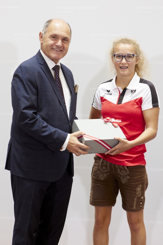 Von links: Nationalratspräsident Wolfgang Sobotka (ÖVP), Janina Falk