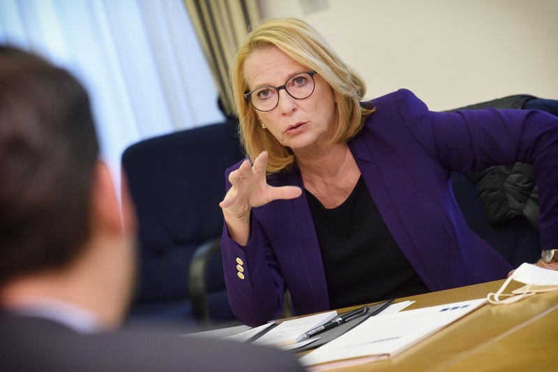 Zweite Nationalratspräsidentin Doris Bures (SPÖ) bei einem Treffen mit OSZE-BeobachterInnen aus Österreich