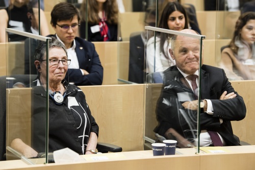 Von links: Hans Kelsens Enkelin Anne Feder Lee , Nationalratspräsident Wolfgang Sobotka (ÖVP)