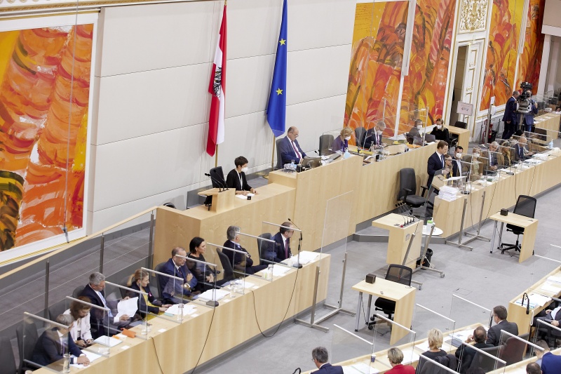 Budgetrede von Finanzminister Gernot Blümel (ÖVP) zum Budget 2022