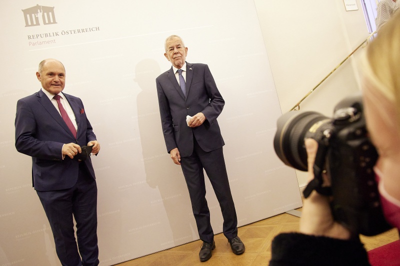 Von links: Nationalratspräsident Wolfgang Sobotka (ÖVP), Bundespräsident Alexander Van der Bellen