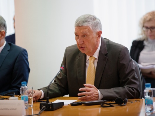 Arbeitsgespräch. Stellvertretender Vorsitzender des Abgeordnetenhauses Nebojša Radmanović