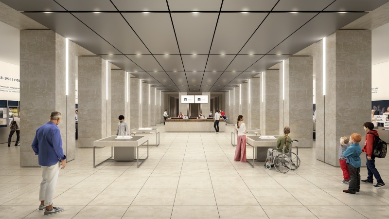 Infoterminals in der Agora bieten einen Überblick über aktuelle Termine, Veranstaltungen oder Sitzungen inklusive Verortung in einem Umrissmodell