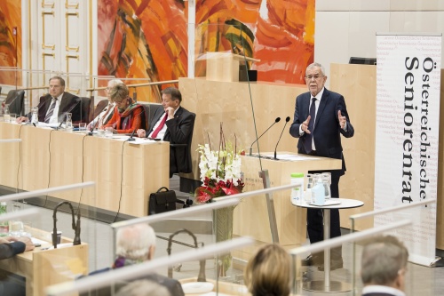 Am Rednerpult: Bundespräsident Alexander Van der Bellen