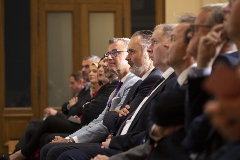  Dritter Nationalratspräsident Norbert Hofer (FPÖ) (Mitte) und  Landeshauptmann von Burgenland Hans Peter Doskozil