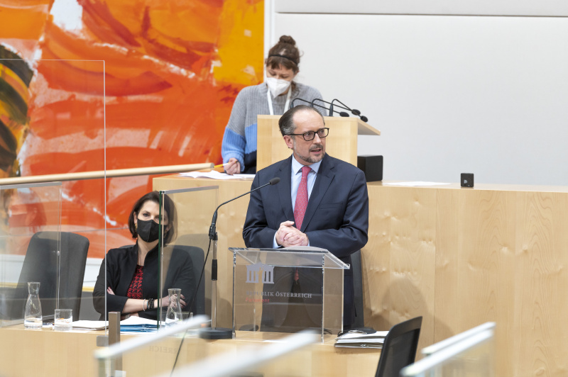 Rede von Bundeskanzler Alexander Schallenberg (ÖVP)
