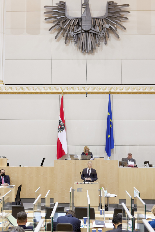 Am Rednerpult Nationalratsabgeordneter Maximilian Köllner (SPÖ)