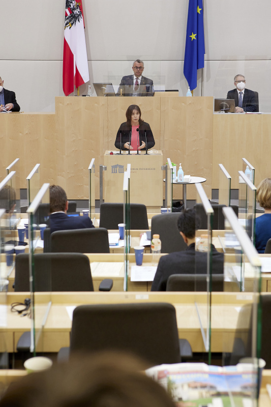 Am Rednerpult Nationalratsabgeordnete Agnes Totter (ÖVP)