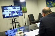 Nationalratspräsident Wolfgang Sobotka (ÖVP) während der virtuellen Konferenz