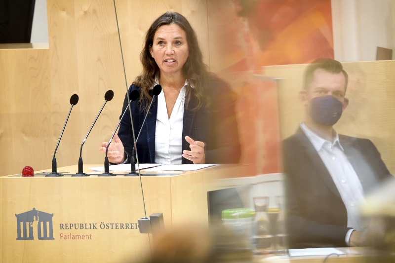 Nationalratsabgeordnete Ulrike Fischer (GRÜNE) am Wort