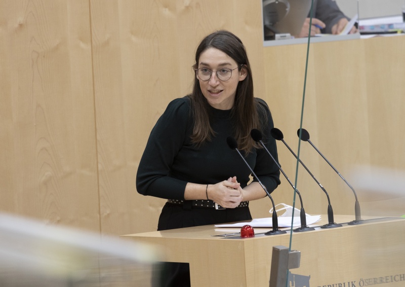 Nationalratsabgeordnete Julia Herr (SPÖ) am Rednerpult