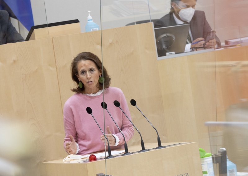 Nationalratsabgeordnete Maria Theresia Niss (ÖVP) am Rednerpult