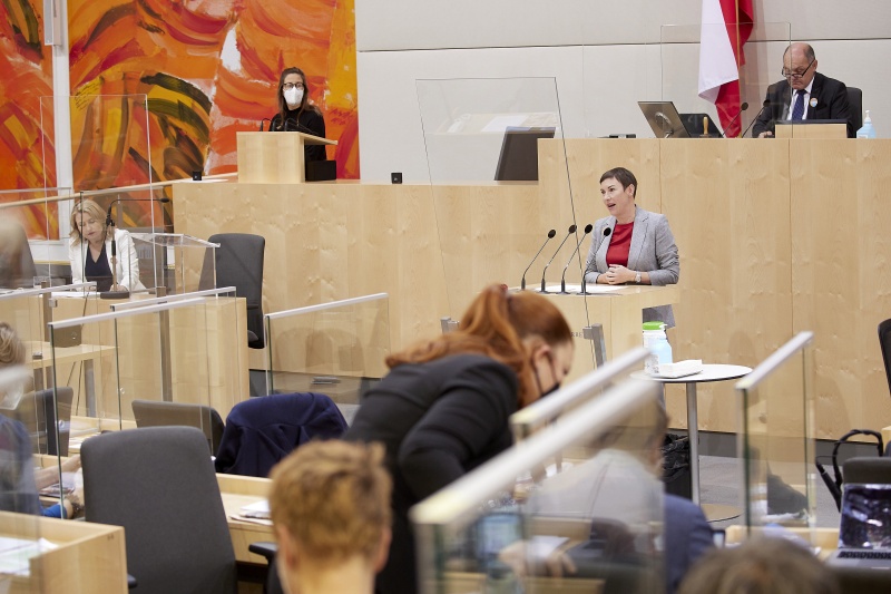 Am Rednerpult Nationalratsabgeordnete Henrike Brandstötter (NEOS)