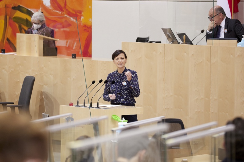 Am Rednerpult Nationalratsabgeordnete Sabine Schatz (SPÖ)