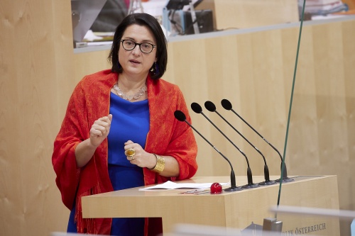 Am Rednerpult Nationalratsabgeordnete Gudrun Kugler (ÖVP)