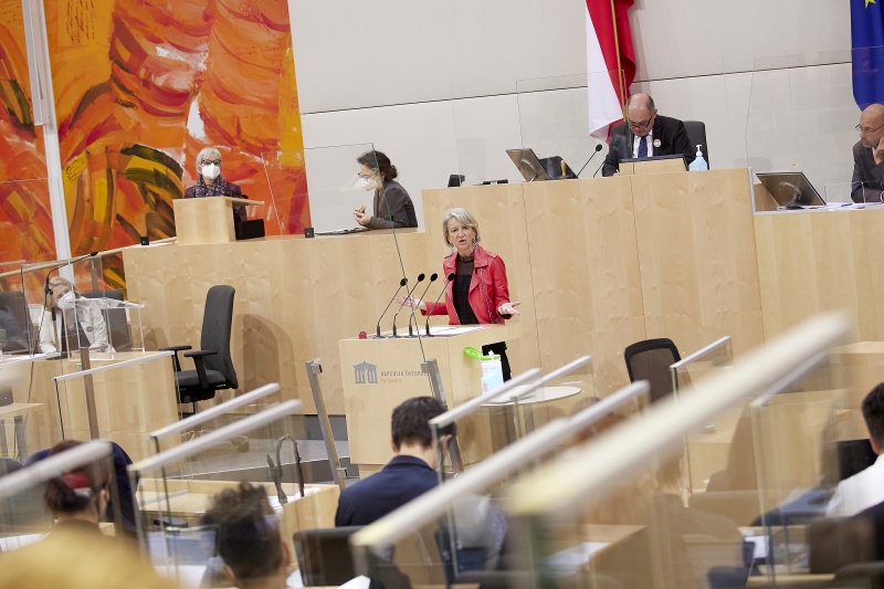 Am Rednerpult Nationalratsabgeordnete Romana Deckenbacher (ÖVP)