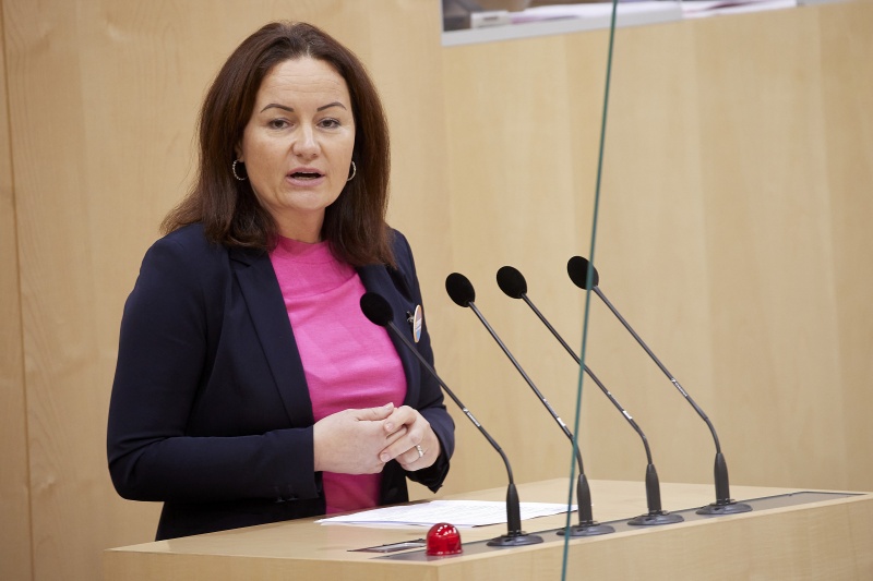 Am Rednerpult Nationalratsabgeordnete Cornelia Ecker (SPÖ)