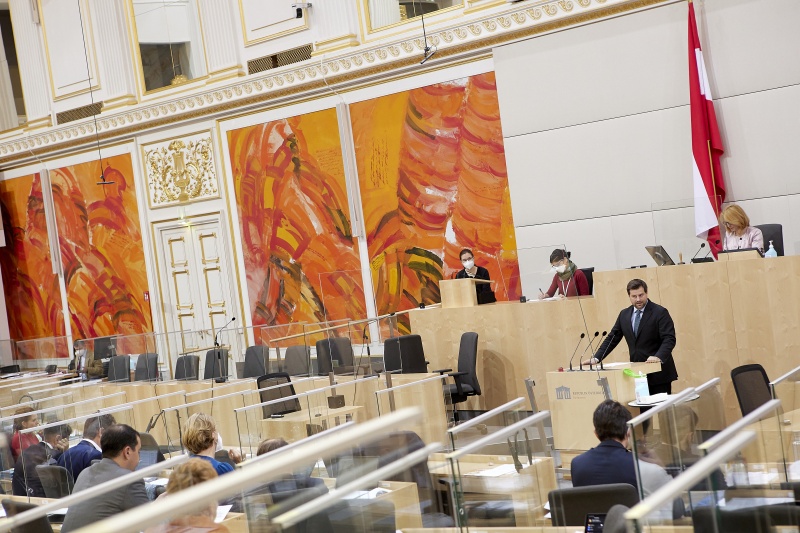 Am Rednerpult Nationalratsabgeordnete Astrid Rössler (Grüne)