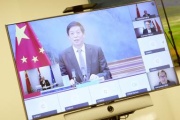 Am Monitor Chinesischer Vorsitzender des Ständigen Ausschusses des Nationalen Volkskongresses Li Zhanshu