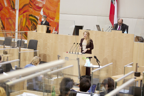 Am Rednerpult Nationalratsabgeordnete Johanna Jachs (ÖVP)