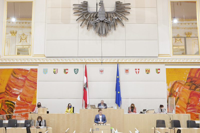 Am Rednerpult Bundesrat Florian Krumböck (ÖVP)