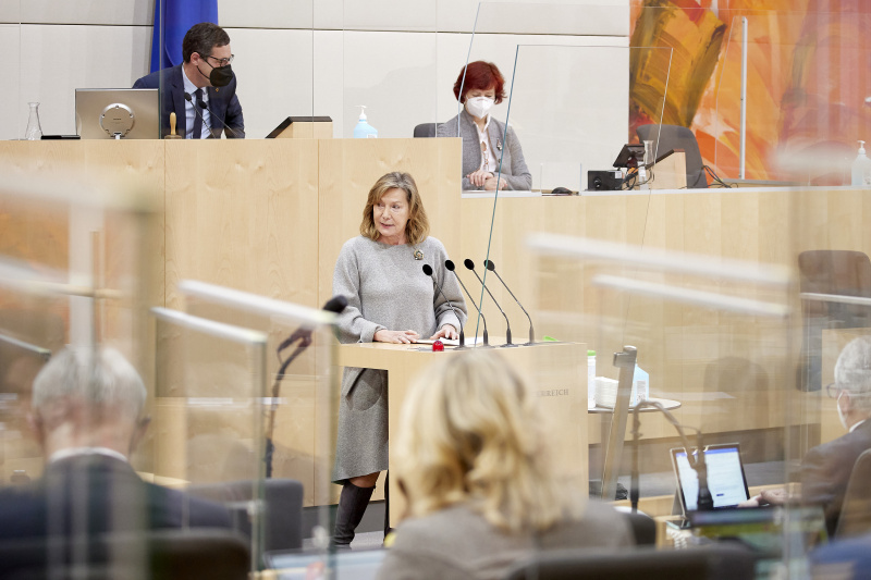 Fragestunde, am Rednerpult Bundesrätin Sonja Zwazl (ÖVP)