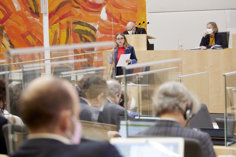 Rede von Wirtschaftsministerin Margarete Schramböck (ÖVP)