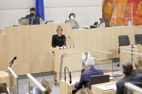 Fragestunde, am Rednerpult Bundesrätin Isabella Kaltenegger (ÖVP)