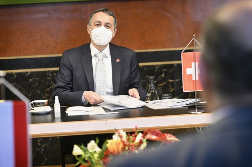 Schweizer Bundespräsident Ignazio Cassis während der Aussprache