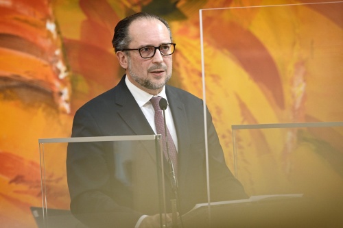 Rede von Außenmnister Alexander Schallenberg (ÖVP)