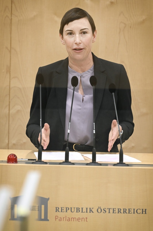 Am Rednerpult: Nationalratsabgeordnete Henrike Brandstötter (NEOS)