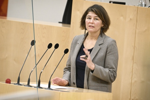 Am Rednerpult: Nationalratsabgeordnete Elisabeth Götze (Grüne)