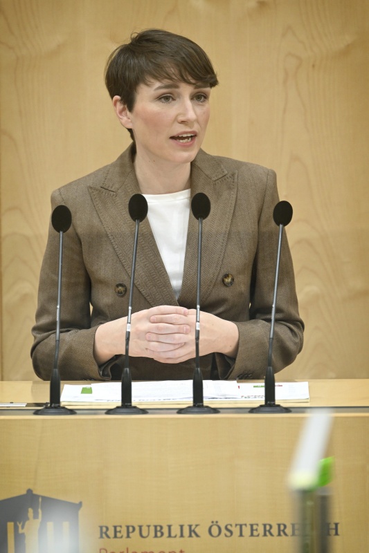Am Rednerpult: Nationalratsabgeordneter Sigrid Maurer (GRÜNE)