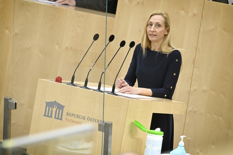 Am Rednerpult: Nationalratsabgeordnete Agnes Sirkka Prammer (GRÜNE)