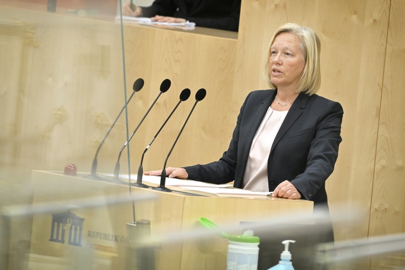 Am Rednerpult: Nationalratsabgeordnete Verena Nussbaum (SPÖ)