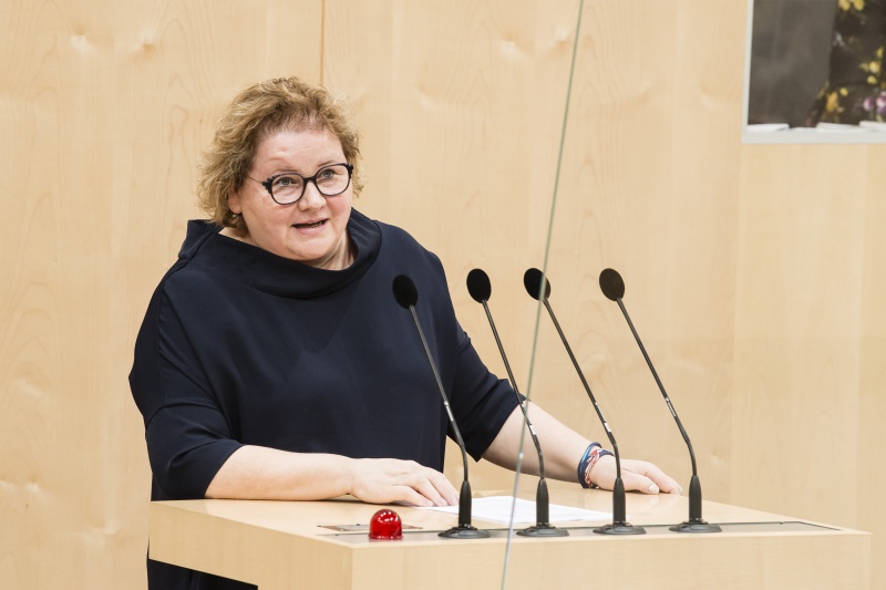 Am Rednerpult: Bundesrätin Korinna Schumann (SPÖ)