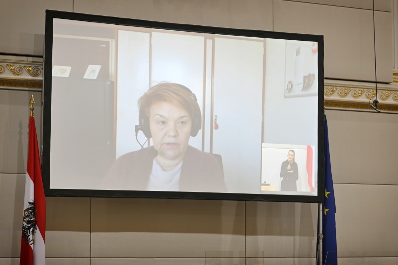 Virtuell zugeschaltet: Verterin von Online Service für Barrierefreiheit der Stadt Zagreb, Kroatien